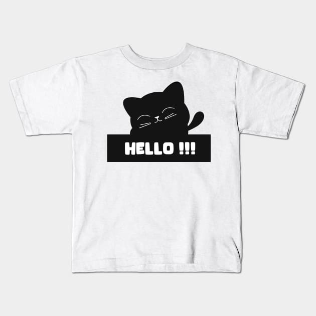 Hello cat Kids T-Shirt by Itsme Dyna